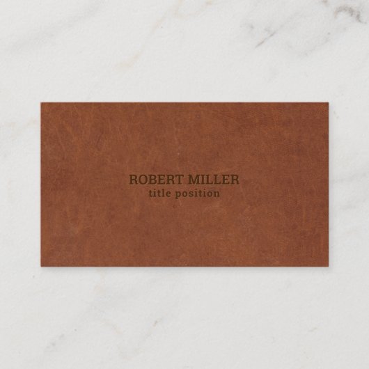 茶色のヴィンテージレザーのテクスチャ 名刺 (正面)