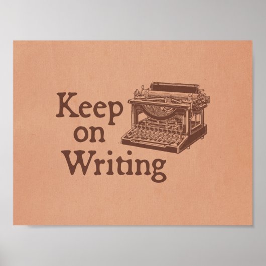 茶色のヴィンテージ保タイ書プライタ ポスター (正面)