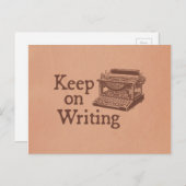 茶色のヴィンテージ保タイ書プライタ ポストカード (正面/裏面)