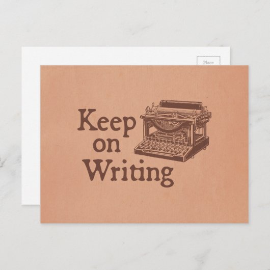 茶色のヴィンテージ保タイ書プライタ ポストカード (正面/裏面)