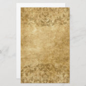 茶色のヴィンテージ紙パーチメントとつる植物文房具 便箋 (正面/裏面)