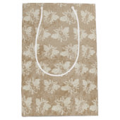 茶色のヴィンテージ素朴のまわりにパターン ミディアムペーパーバッグ (正面)