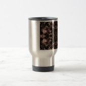 茶色の万華鏡のように千変万化するパターンパターン トラベルマグ (中央)
