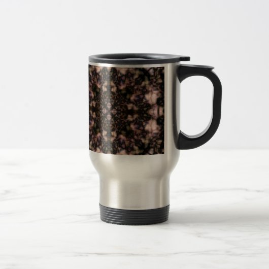 茶色の万華鏡のように千変万化するパターンパターン トラベルマグ (右)