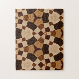 茶色の万華鏡のように千変万化するパターン幾何形状パターン ジグソーパズル