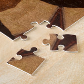 茶色の万華鏡のように千変万化するパターン幾何形状パターン ジグソーパズル (側面)