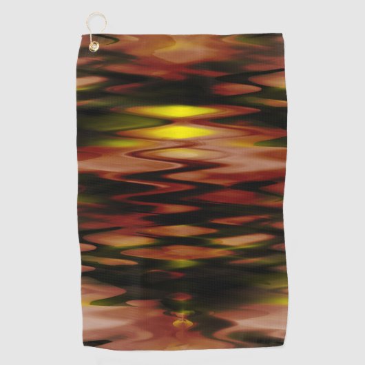 茶色の下にステンドイエローで形成された抽象芸術はジグザグに ゴルフタオル (正面)