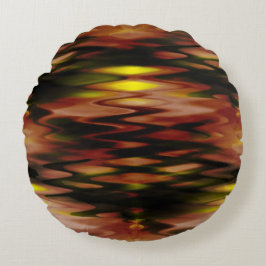 茶色の下にステンドイエローで形成された抽象芸術はジグザグに ラウンドクッション