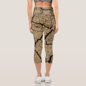 茶色の乾いた土地は、土の干ばつテクスチャを割った カプリレギンス (裏面)