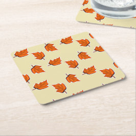 茶色の乾いた葉乾いた スクエアペーパーコースター