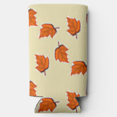 茶色の乾いた葉乾いた スリム缶クーラー (裏面)