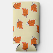 茶色の乾いた葉乾いた スリム缶クーラー (正面)