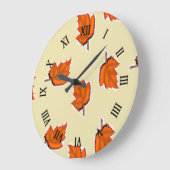 茶色の乾葉いた ラージ壁時計 (傾斜)