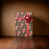 茶色の伝統的くるみ割り兵士のクリスマス ラッピングペーパー