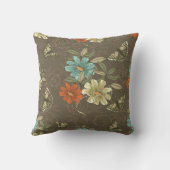 茶色の伝統的花蝶装飾用クッション クッション (裏面)