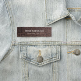 茶色の偽のヘビの皮の名前タグ 名札