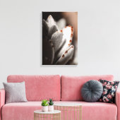 茶色の先端を持つセージ緑色の多肉植物 キャンバスプリント (インサイチュ (リビング))