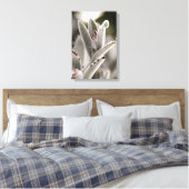 茶色の先端を持つセージ緑色の多肉植物 キャンバスプリント (インサイチュ (寝室))