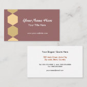 茶色の六角形 名刺 (正面/裏面)