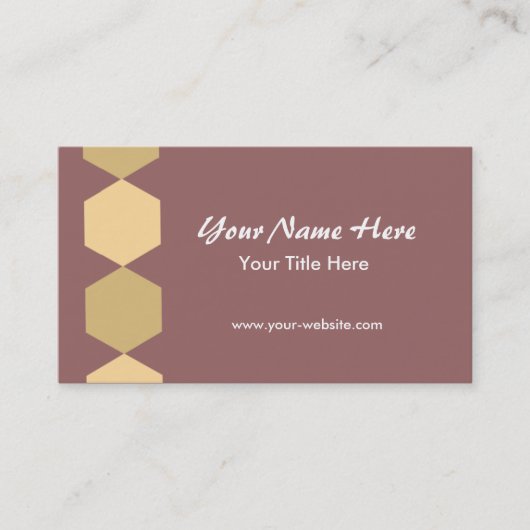 茶色の六角形 名刺 (正面)
