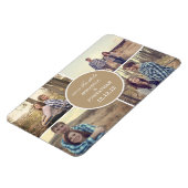 茶色の円のデザイン写真の日付磁石を保存 マグネット (左側)