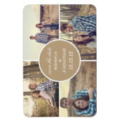 茶色の円のデザイン写真の日付磁石を保存 マグネット (縦)