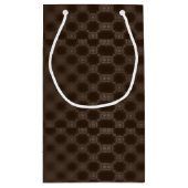 茶色の円の点のパターン スモールペーパーバッグ (裏面)