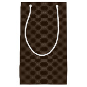 茶色の円の点のパターン スモールペーパーバッグ (正面)