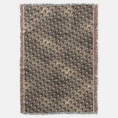 茶色の円または球、ストーンウォッシュスタイル スローブランケット (正面縦)