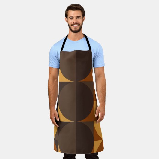 茶色の円 エプロン (着用した状態)