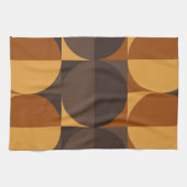 茶色の円 キッチンタオル (横)