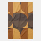 茶色の円 キッチンタオル (縦)