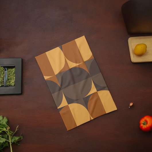 茶色の円 キッチンタオル