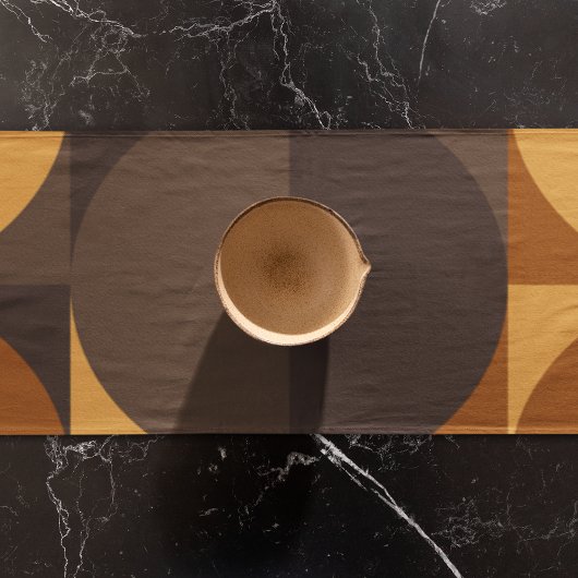 茶色の円 ロングテーブルランナー