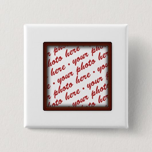 茶色の写真フレーム(任意の大事な行事) 缶バッジ (正面)