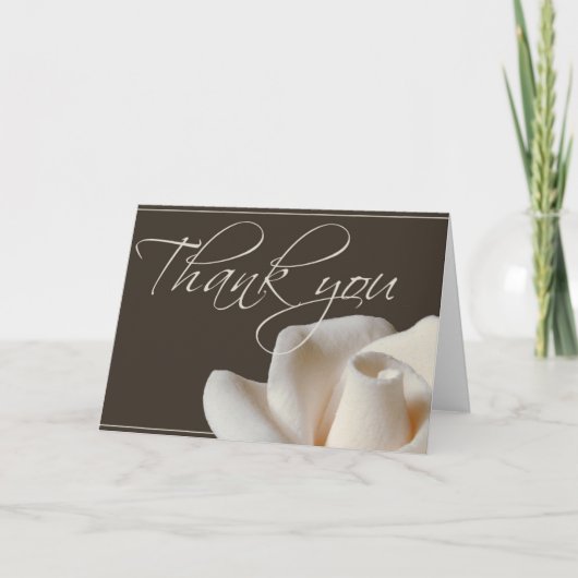 茶色の冬の白い感謝 サンキューカード (正面)