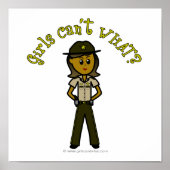 茶色の制服を着た暗い女性保安官 ポスター (正面)