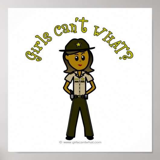 茶色の制服を着た暗い女性保安官 ポスター (正面)