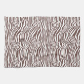 茶色の動物ゼブラプリントストライプ製品 キッチンタオル (横)