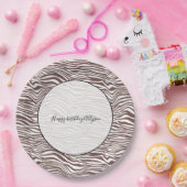 茶色の動物ゼブラプリントストライプ製品 ペーパープレート (パーティー)