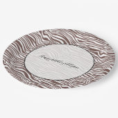 茶色の動物ゼブラプリントストライプ製品 ペーパープレート (アングル)