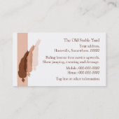 茶色の半分のパスは馬場馬術のグラフィックを影で覆います 名刺 (裏面)