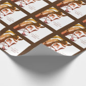 茶色の卒業クラスの馬とカタツムリのビット ラッピングペーパー (角)