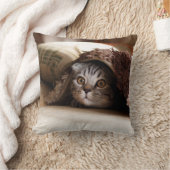 茶色の厚いパイル毛布における茶色のスコティッシュフォールド クッション (ブランケット)