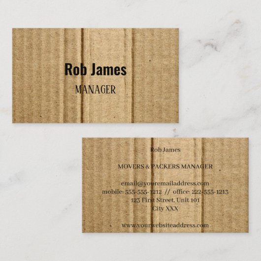 茶色の厚紙 名刺 (正面/裏面)