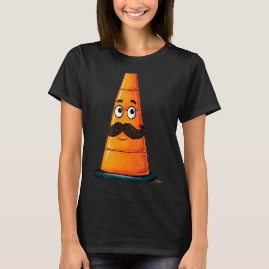 茶色の口ひげとあごひげのクールなコーン Tシャツ (正面)