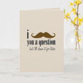 茶色の口ひげ あなたに質問 ユーモア 父の日 カード (黄色い花)
