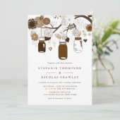 茶色の吊るしマスンジャー 結婚式 招待状 (スタンド正面)