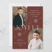 茶色の喜びのスノーフレークのアーチのフレーム2写真 シーズンカード (正面)