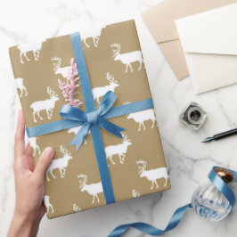 茶色の国のムース模様の包装紙 ラッピングペーパー